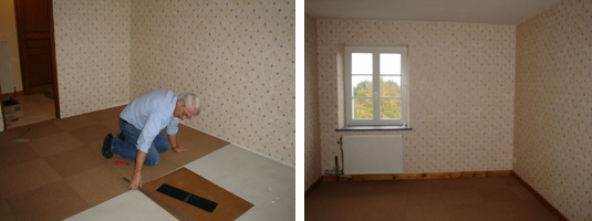 Leliekamer vloerbedekking - klaar voor de meubels. Leliekamer vloerbedekking - klaar voor de meubels.